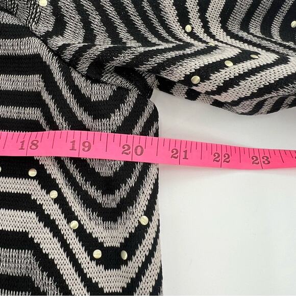 Ming Wang wavy striped studded cardigan sz L - Picture 5 of 6